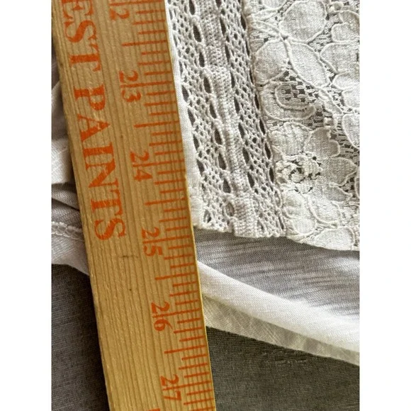 Lucky Brand XS Lace Boho Peasant Top Cream Crochet‎ Romantic Festival Blouse - Picture 8 of 8